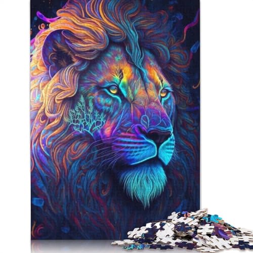 Animal Art Lion Puzzles 1000 Teile Schwer Puzzle Spielzeug Pädagogisches Spiel Impossible Herausforderung Spielzeug Für Erwachsene Kinder 1000pcs (75x50cm) von LMYmoney