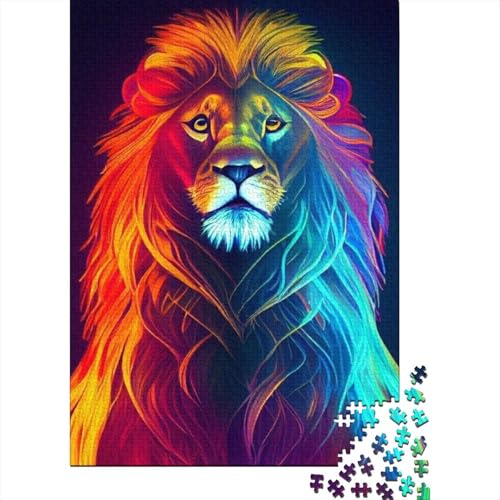 Animal Art Lion Puzzles 1000 Teile Schwer Puzzle Spielzeug Pädagogisches Spiel Impossible Herausforderungsspielzeug Für Erwachsene Kinder 1000pcs (38x26cm) von LMYmoney