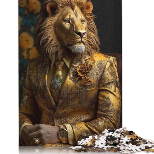 Animal Art Lion Puzzles 1000 Teile Schwer Puzzle Spielzeug Pädagogisches Spiel Impossible Herausforderungsspielzeug Für Erwachsene Kinder 1000pcs (75x50cm) von LMYmoney