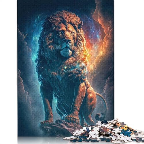Animal Art Lion Puzzles 1000 Teile Schwer Puzzle Spielzeug Pädagogisches Spiel Impossible Herausforderungsspielzeug Für Erwachsene Kinder 1000pcs (75x50cm) von LMYmoney