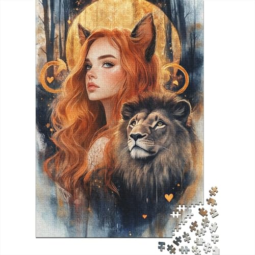 Animal Art Löwen-Puzzle, ab 18 Jahren, Lernspiele, Puzzle für Erwachsene und Teenager, 1000 Teile (75 x 50 cm) von LMYmoney