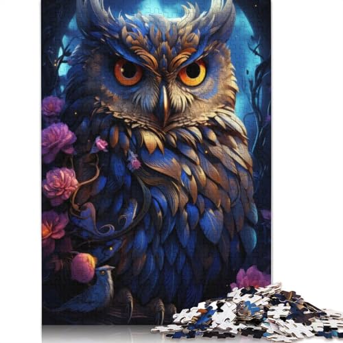 Animal Art Owl Puzzle 1000 Teile Schwer Puzzle Spielzeug Lernspiel Impossible Herausforderung Spielzeug Für Erwachsene Kinder 1000pcs (75x50cm) von LMYmoney