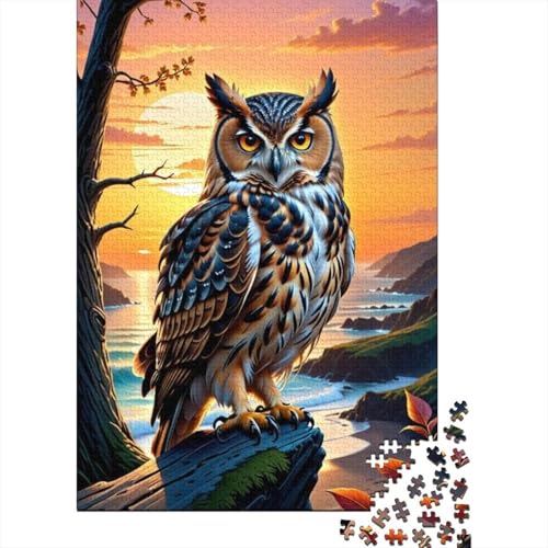 Animal Art Owl Puzzle 1000 Teile Schwer Puzzle Spielzeug Lernspiel Impossible Herausforderung Spielzeug Für Erwachsene Und Kinder Ab 12 Jahren 1000pcs (38x26cm) von LMYmoney