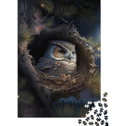 Animal Art Owl Puzzle 1000 Teile Schwer Puzzle Spielzeug Lernspiel Impossible Herausforderungsspielzeug Für Erwachsene Kinder 1000pcs (38x26cm) von LMYmoney