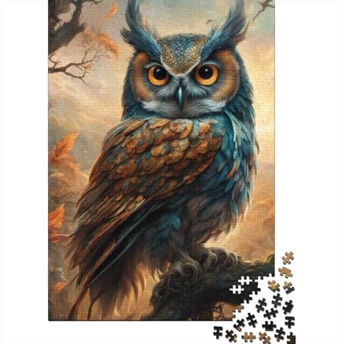 Animal Art Owl Puzzle 1000 Teile Schwer Puzzle Spielzeug Pädagogisches Spiel Impossible Herausforderungsspielzeug Für Erwachsene Kinder 1000pcs (38x26cm) von LMYmoney