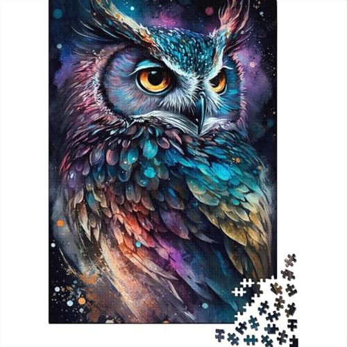Animal Art Owl Puzzle 1000 Teile Schwer Puzzle Spielzeug Pädagogisches Spiel Impossible Herausforderungsspielzeug Für Erwachsene Kinder 1000pcs (38x26cm) von LMYmoney