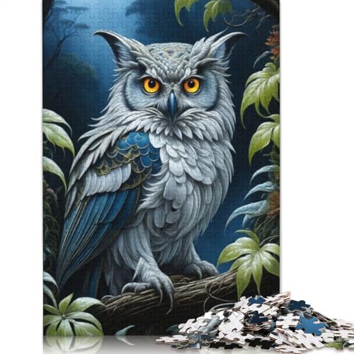 Animal Art Owl Puzzle 1000 Teile Schwer Puzzle Spielzeug Pädagogisches Spiel Impossible Herausforderungsspielzeug Für Erwachsene Kinder 1000pcs (75x50cm) von LMYmoney