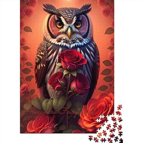 Animal Art Owl Puzzle 1000-teilige Schwer Puzzle Spielzeug Lernspiel Impossible Herausforderung Spielzeug Für Erwachsene Kinder 1000pcs (38x26cm) von LMYmoney
