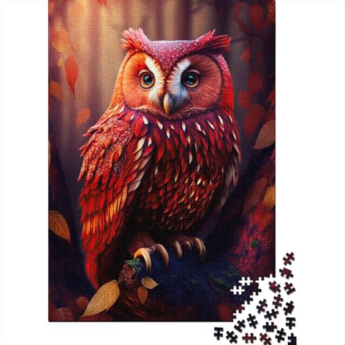 Animal Art Owl Puzzle 1000-teilige Schwer Puzzle Spielzeug Pädagogisches Spiel Impossible Herausforderungsspielzeug Für Erwachsene Kinder 1000pcs (38x26cm) von LMYmoney