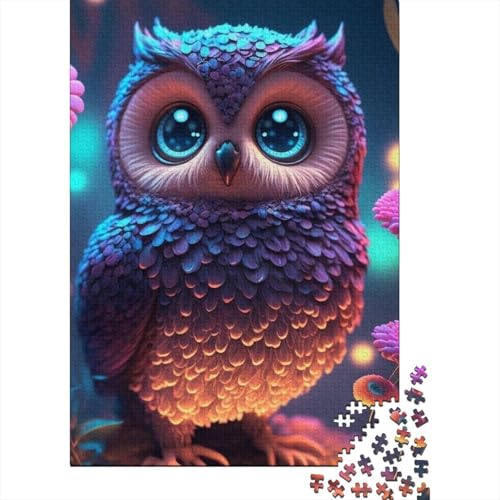 Animal Art Owl Puzzles 1000 Teile Schwer Puzzle Spielzeug Lernspiel Impossible Herausforderung Spielzeug Für Erwachsene Und Kinder in Bewährter 1000pcs (38x26cm) von LMYmoney
