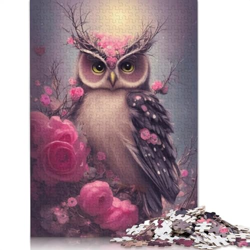 Animal Art Owl Puzzles 1000 Teile Schwer Puzzle Spielzeug Pädagogisches Spiel Impossible Herausforderung Spielzeug Für Erwachsene Kinder 1000pcs (75x50cm) von LMYmoney