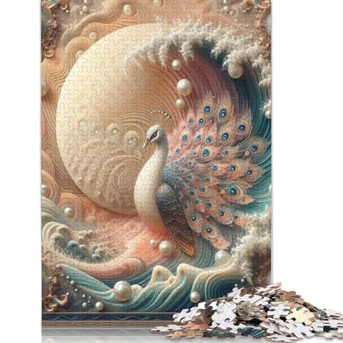 Animal Art Peacock Puzzle 1000 Teile Schwer Puzzle Spielzeug Pädagogisches Spiel Impossible Herausforderung Spielzeug Für Erwachsene Kinder 1000pcs (75x50cm) von LMYmoney