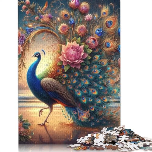 Animal Art Peacock Puzzle 1000-teilige Schwer Puzzle Spielzeug Lernspiel Impossible Herausforderung Spielzeug Für Erwachsene Kinder 1000pcs (75x50cm) von LMYmoney