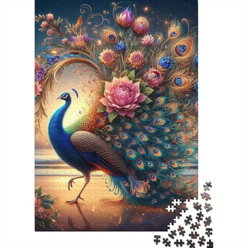 Animal Art Peacock Puzzle 1000-teilige Schwer Puzzle Spielzeug Lernspiel Impossible Herausforderungsspielzeug Für Erwachsene Und Kinder Ab 14 Jahren 1000pcs (38x26cm) von LMYmoney