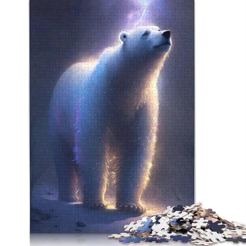 Animal Art Polar Bear Puzzles 1000 Teile Schwer Puzzle Spielzeug Pädagogisches Spiel Impossible Herausforderung Spielzeug Für Erwachsene Und Kinder in Bewährter 1000pcs (75x50cm) von LMYmoney