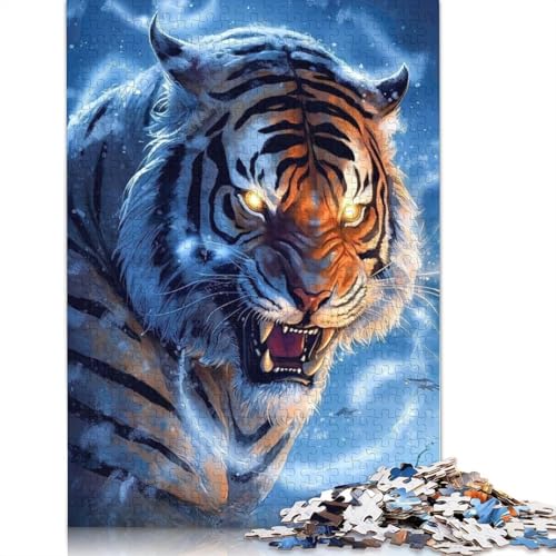 Animal Art Tiger Puzzle 1000 Teile Schwer Puzzle Spielzeug Lernspiel Impossible Herausforderung Spielzeug Für Erwachsene Kinder 1000pcs (75x50cm) von LMYmoney