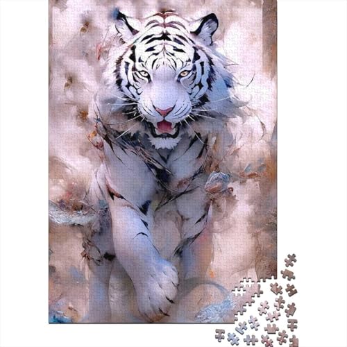 Animal Art Tiger Puzzles 1000 Teile Schwer Puzzle Spielzeug Lernspiel Impossible Herausforderungsspielzeug Für Erwachsene Und Kinder Ab 12 Jahren 1000pcs (38x26cm) von LMYmoney
