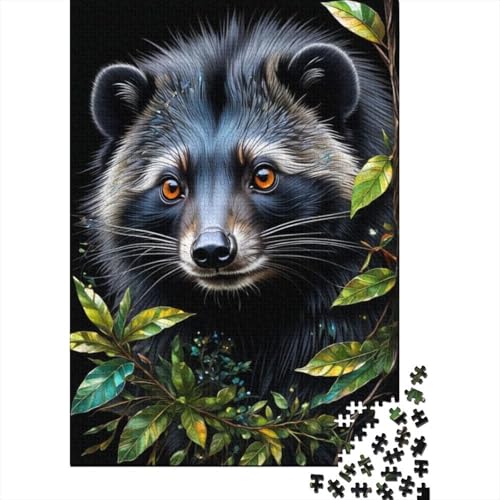Animal Art Waschbär-Puzzle, 100% recycelter Karton, 100% recycelter Karton, Puzzle für Jungen oder Mädchen, 1000 Teile (38 x 26 cm) von LMYmoney