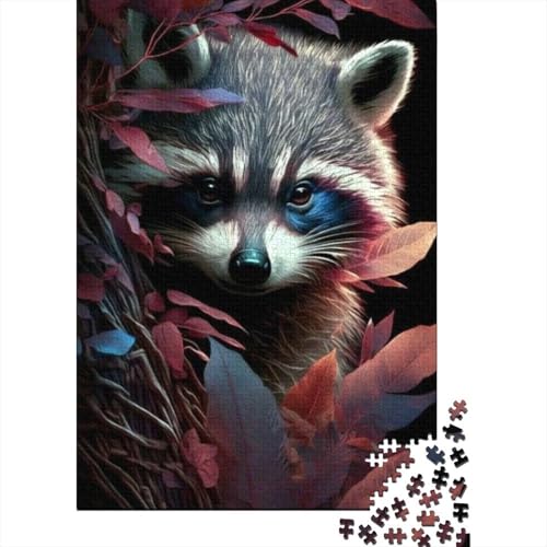 Animal Art Waschbär-Puzzle, 100% recycelter Karton, 100% recycelter Karton, Puzzle für Jungen oder Mädchen, 1000 Teile (75 x 50 cm) von LMYmoney