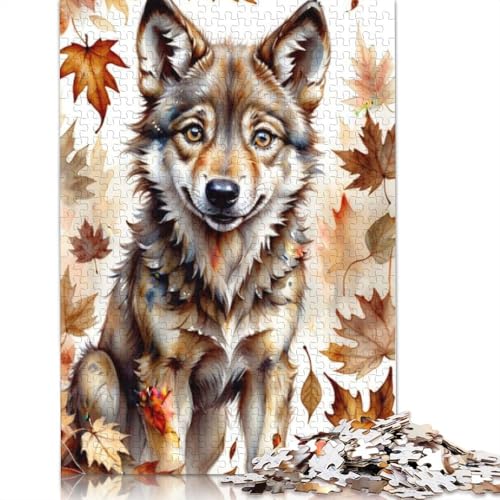 Animal Art Wolf Puzzle 1000 Teile Schwer Puzzle Spielzeug Lernspiel Impossible Herausforderung Spielzeug Für Erwachsene Kinder 1000pcs (75x50cm) von LMYmoney