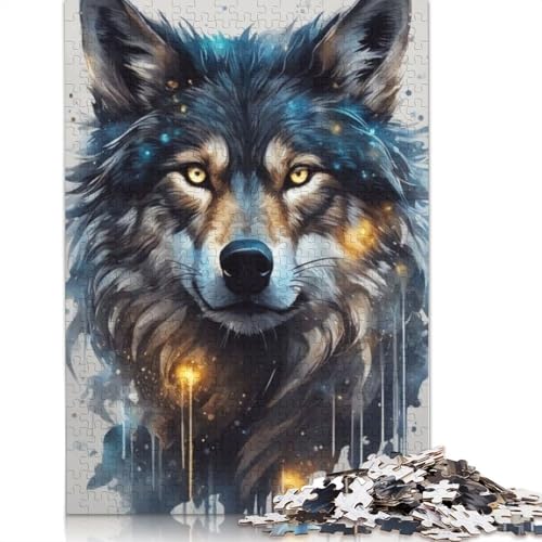 Animal Art Wolf Puzzle 1000 Teile Schwer Puzzle Spielzeug Lernspiel Impossible Herausforderung Spielzeug Für Erwachsene Kinder 1000pcs (75x50cm) von LMYmoney