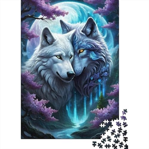 Animal Art Wolf Puzzle 1000 Teile Schwer Puzzle Spielzeug Lernspiel Impossible Herausforderungsspielzeug Für Erwachsene Und Kinder Ab 14 Jahren 1000pcs (38x26cm) von LMYmoney