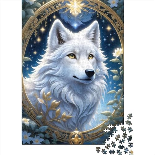 Animal Art Wolf Puzzle 1000 Teile Schwer Puzzle Spielzeug Pädagogisches Spiel Impossible Herausforderungsspielzeug Für Erwachsene Und Kinder Ab 12 Jahren 1000pcs (38x26cm) von LMYmoney