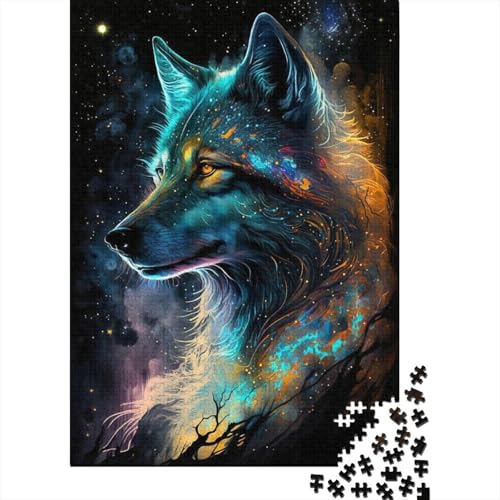Animal Art Wolf Puzzle 1000-teilige Schwer Puzzle Spielzeug Lernspiel Impossible Herausforderung Spielzeug Für Erwachsene Und Kinder Ab 12 Jahren 1000pcs (38x26cm) von LMYmoney