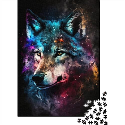Animal Art Wolf Puzzle 1000-teilige Schwer Puzzle Spielzeug Lernspiel Impossible Herausforderungsspielzeug Für Erwachsene Und Kinder Ab 12 Jahren 1000pcs (38x26cm) von LMYmoney