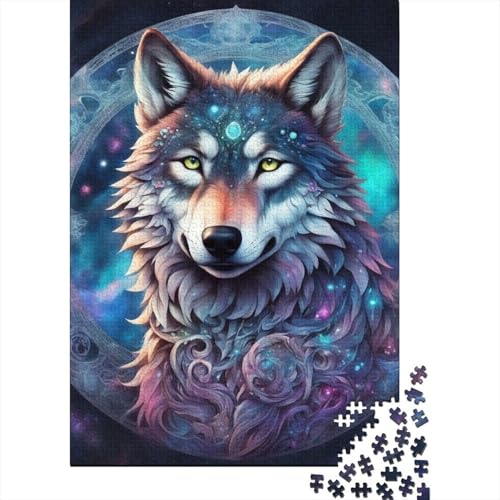 Animal Art Wolf Puzzle 1000-teilige Schwer Puzzle Spielzeug Lernspiel Impossible Herausforderungsspielzeug Für Erwachsene Und Kinder Ab 12 Jahren 1000pcs (38x26cm) von LMYmoney
