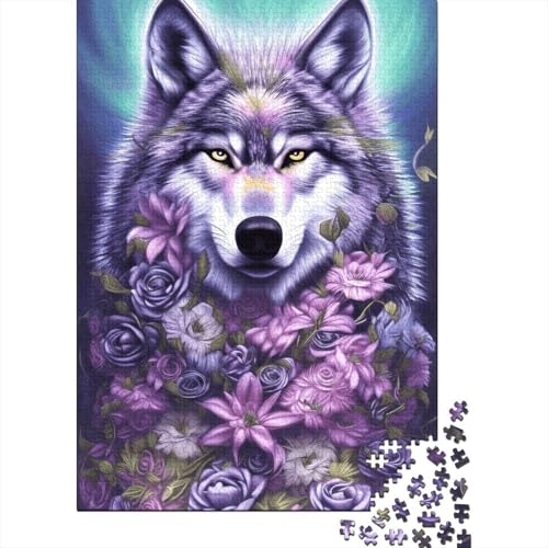 Animal Art Wolf Puzzle 1000-teilige Schwer Puzzle Spielzeug Pädagogisches Spiel Impossible Herausforderungsspielzeug Für Erwachsene Kinder 1000pcs (38x26cm) von LMYmoney