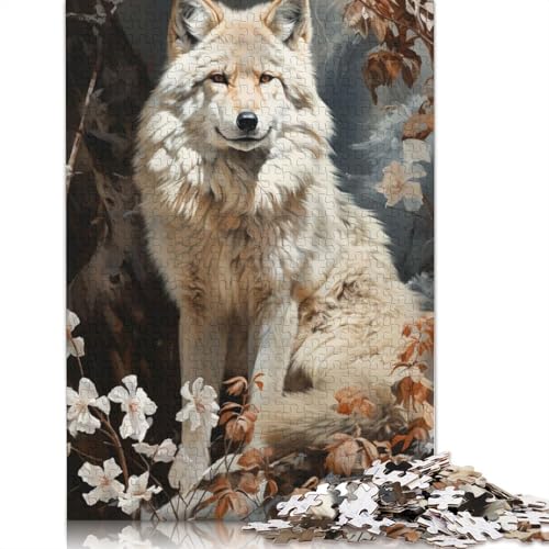 Animal Art Wolf Puzzle 1000-teilige Schwer Puzzle Spielzeug Pädagogisches Spiel Impossible Herausforderungsspielzeug Für Erwachsene Kinder 1000pcs (75x50cm) von LMYmoney