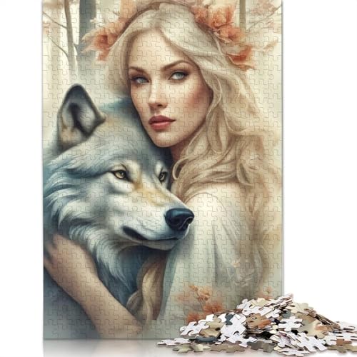 Animal Art Wolf Puzzle 1000-teilige Schwer Puzzle Spielzeug Pädagogisches Spiel Impossible Herausforderungsspielzeug Für Erwachsene Kinder 1000pcs (75x50cm) von LMYmoney