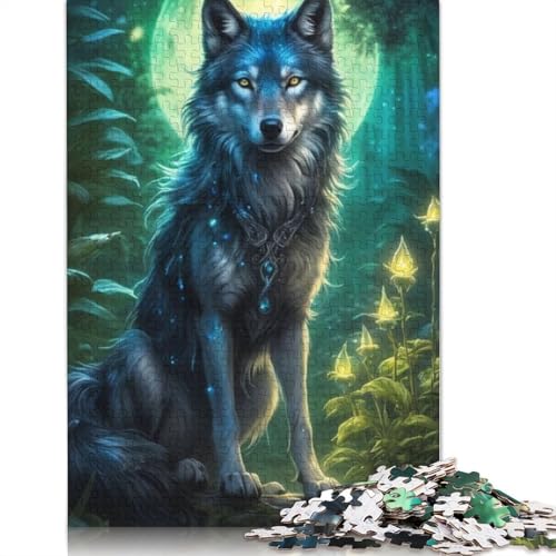 Animal Art Wolf Puzzles 1000 Teile Schwer Puzzle Spielzeug Lernspiel Impossible Herausforderung Spielzeug Für Erwachsene Kinder 1000pcs (75x50cm) von LMYmoney
