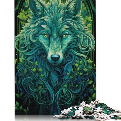 Animal Art Wolf Puzzles 1000 Teile Schwer Puzzle Spielzeug Lernspiel Impossible Herausforderungsspielzeug Für Erwachsene Kinder 1000pcs (75x50cm) von LMYmoney