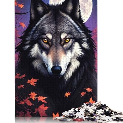 Animal Art Wolf Puzzles 1000 Teile Schwer Puzzle Spielzeug Lernspiel Impossible Herausforderungsspielzeug Für Erwachsene Und Kinder Ab 12 Jahren 1000pcs (75x50cm) von LMYmoney