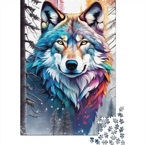 Animal Art Wolf Puzzles 1000 Teile Schwer Puzzle Spielzeug Pädagogisches Spiel Impossible Herausforderung Spielzeug Für Erwachsene Und Kinder in Bewährter 1000pcs (38x26cm) von LMYmoney