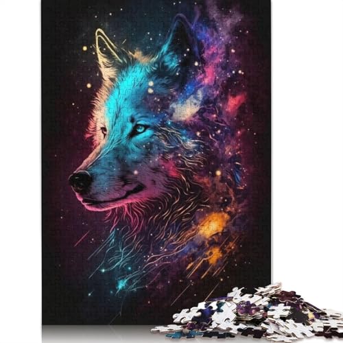 Animal Art Wolf Puzzles 1000 Teile Schwer Puzzle Spielzeug Pädagogisches Spiel Impossible Herausforderungsspielzeug Für Erwachsene Kinder 1000pcs (75x50cm) von LMYmoney