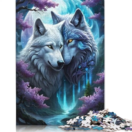 Animal Art Wolf Puzzles 1000-teilige Schwer Puzzle Spielzeug Lernspiel Impossible Herausforderungsspielzeug Für Erwachsene Und Kinder in Bewährter 1000pcs (75x50cm) von LMYmoney