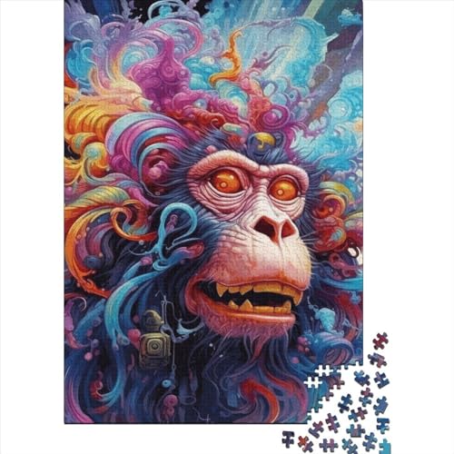 Animal Monkey Puzzles 1000 Teile Schwer Puzzle Spielzeug Lernspiel Impossible Herausforderungsspielzeug Für Erwachsene Kinder 1000pcs (38x26cm) von LMYmoney