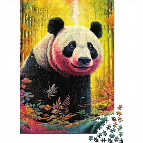 Animal Panda Puzzle 1000-teilige Schwer Puzzle Spielzeug Lernspiel Impossible Herausforderung Spielzeug Für Erwachsene Kinder 1000pcs (38x26cm) von LMYmoney