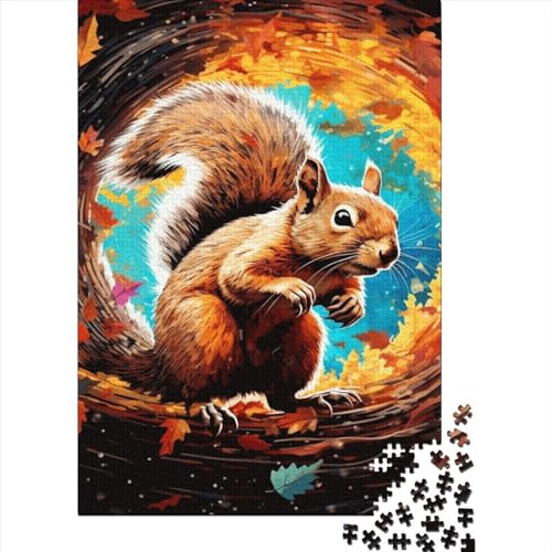 Animal Squirrel Puzzle 1000-teilige Schwer Puzzle Spielzeug Lernspiel Impossible Herausforderungsspielzeug Für Erwachsene Und Kinder Ab 14 Jahren 1000pcs (38x26cm) von LMYmoney