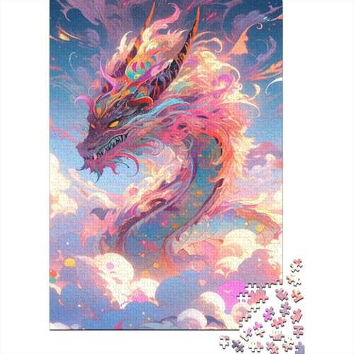 Anime Dragons Puzzle Fun Premium-Puzzle aus Karton für Erwachsene, Teenager, 1000 Teile (38 x 26 cm) von LMYmoney