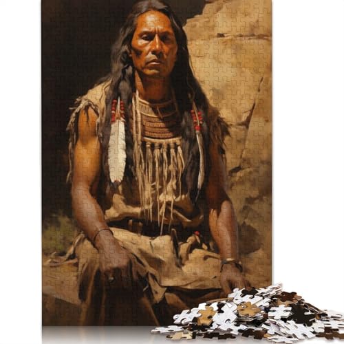 Apache-Krieger-Puzzle, 100% recycelter Karton, Premium-Karton, Puzzle für Erwachsene und Kinder, 1000 Teile (26 x 38 cm) von LMYmoney