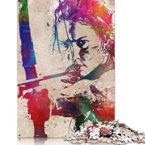 Aquarell-Bogenschießen-Sportkunst, 1000-teiliges Puzzle, Familienspaß für Erwachsene und herausforderndes Spiel, Spiele zum Stressabbau und einzigartige Geschenke (38 x 26 cm) von LMYmoney