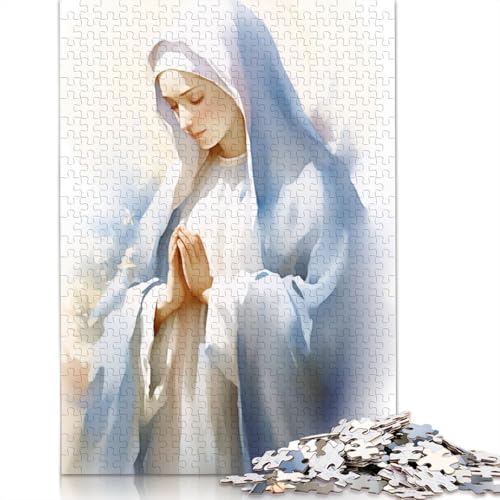 Aquarellgemälde der Jungfrau Maria, 1000-teiliges Puzzle für Erwachsene | | Familienspaß-Puzzles für Erwachsene, Denkspiele (75 x 50 cm) von LMYmoney