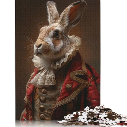 Aristocrat Hare Majesty Puzzles 1000 Teile Schwer Puzzle Spielzeug Lernspiel Impossible Herausforderung Spielzeug Für Erwachsene Kinder 1000pcs (40x28cm) von LMYmoney
