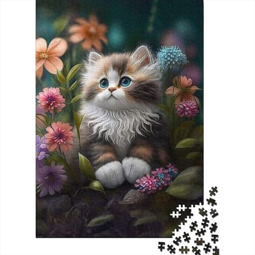 Art Animal Cat Puzzle Dekompressionsspielzeug, 100 Prozent recycelter Karton, Puzzle für Erwachsene, Teenager, 1000 Teile (75 x 50 cm) von LMYmoney