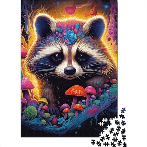 Art Animal Civet Cat Puzzle 1000-teilige Schwer Puzzle Spielzeug Lernspiel Impossible Herausforderungsspielzeug Für Erwachsene Und Kinder Ab 14 Jahren 1000pcs (38x26cm) von LMYmoney