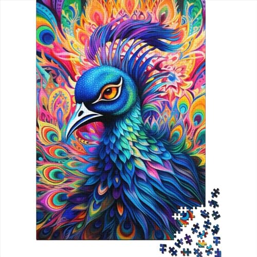Art Animal Peacock Puzzle 1000 Teile Schwer Puzzle Spielzeug Lernspiel Impossible Herausforderung Spielzeug Für Erwachsene Kinder 1000pcs (38x26cm) von LMYmoney